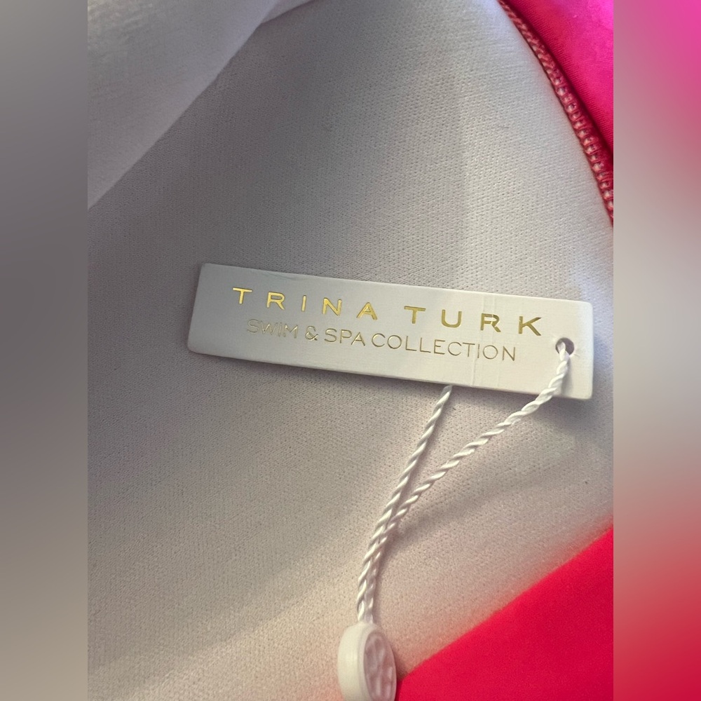 NWT Trina Turk Waltz Bandeau One Piece Pink Swimsuit 12 - Picture 5 of 6